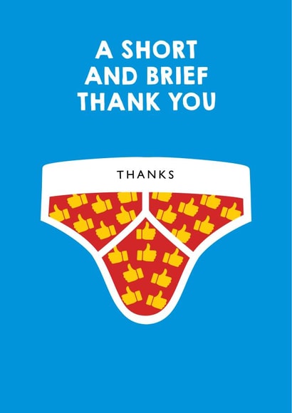 Funny Thank You Card - Pants created by LOVEDAY DESIGNS on Thortful