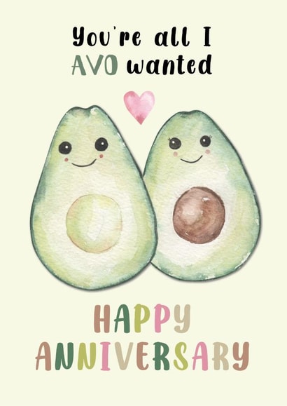 Cute Anniversary Card - Avocados created by Michelle Khoury