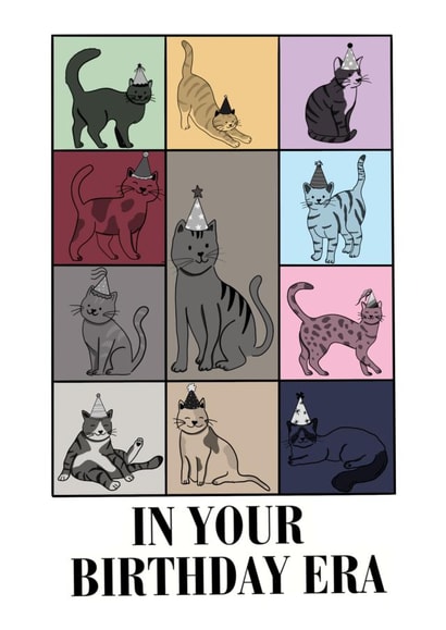 Cute Birthday Card - The Eras Tour - Cats created by From Deanna