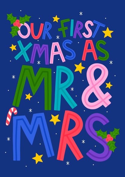 First Christmas as Mr & Mrs - Christmas Card for Wife or Husband - Just Married created by Ludicrous Prints