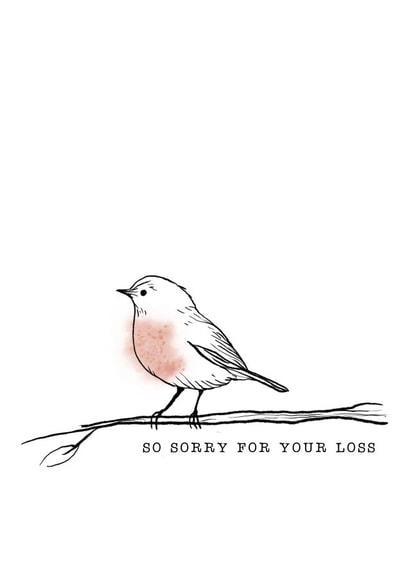 Classic Sympathy Card- Robin - So Sorry For Your Loss created by Charlotte Watson