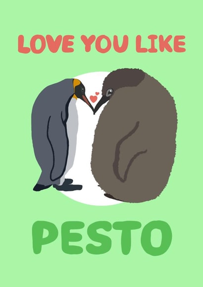 Cute Love & Friendship/Anniversary Card - Pesto - Penguins created by BoozlesDoodles