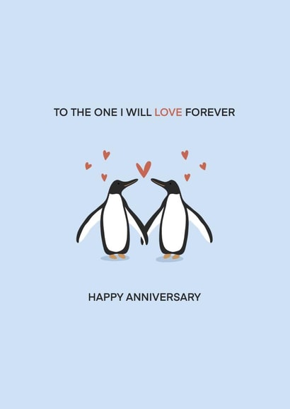 Cute Anniversary Card - Penguins - Love Forever created by Little Prints Fred Designs
