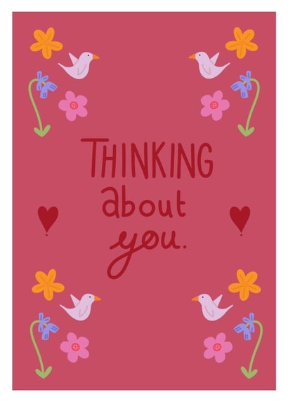 Cute Thinking Of You Card - Flowers - Hearts created by Georgia Hill