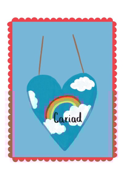 Cute Anniversary/Love& Friendship Card - Cariad - Welsh Language created by Georgia Hill