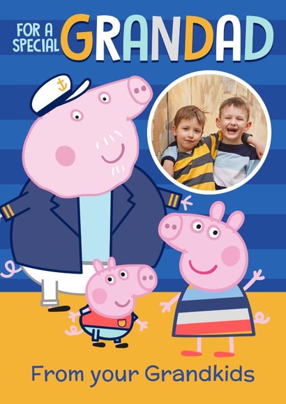 Personalised Peppa Pig Grandad Birthday Photo Card – From Your Grandkids created by Danilo