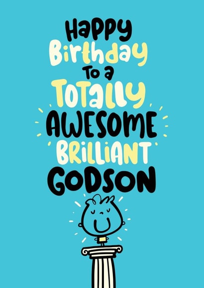 Cute Birthday Card - For Godson - Totally Awesome created by Pink wink
