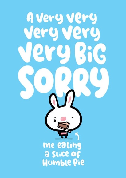 Cute Sorry Card - Rabbit - Humble Pie created by Pink wink