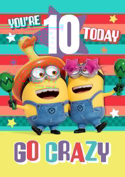 Crazy Fun Minions 10th Birthday Card created by Danilo