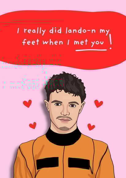 Cute Anniversary Card - Lando Norris - Formula One created by Original Fox Cards