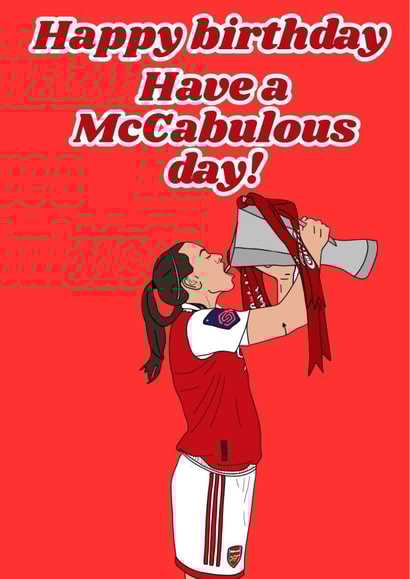 Arsenal women Katie McCabe card! created by Jazzy Doodles do