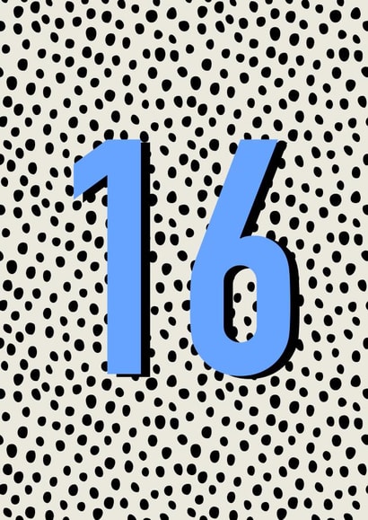 Classic Birthday Card - 16th - Polka Dots created by Hey Ves Designs