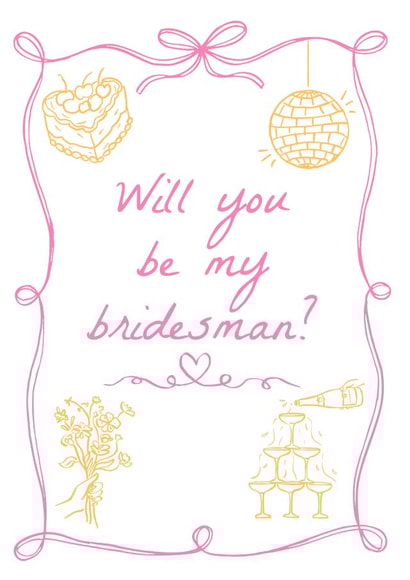 Pretty Wedding Card - Bridesman created by Blush & Blossom 