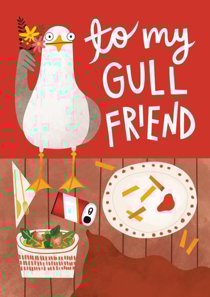 Cute Valentine's Day Card - Girlfriend - Seagull created by AbiGoLucky