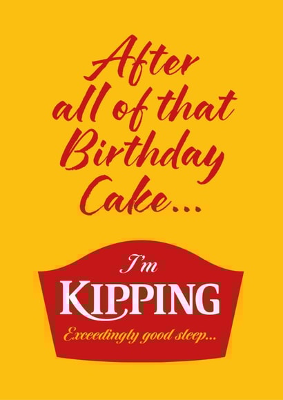 Funny Birthday Card For Mum, Dad, Grandparents – British Cake Brand – Sleeping created by Leo