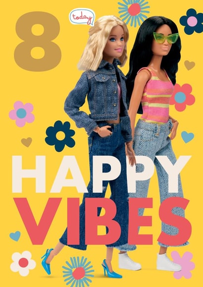 Barbie 8th Birthday Card – Happy Vibes created by Danilo