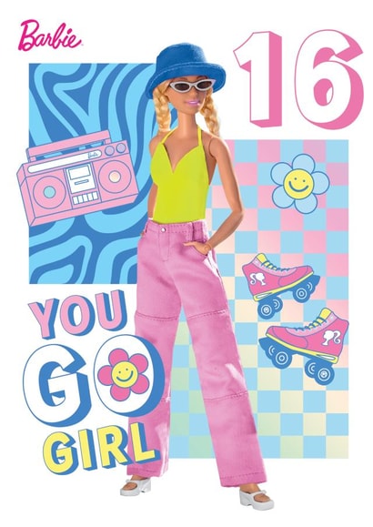 Barbie 16th Birthday Card – Retro You Go Girl Design for Teens created by Danilo