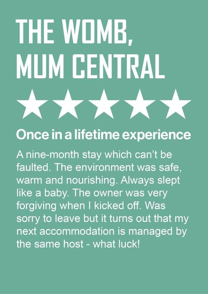 Funny New Baby Card - Five Star Review created by Versed Aid