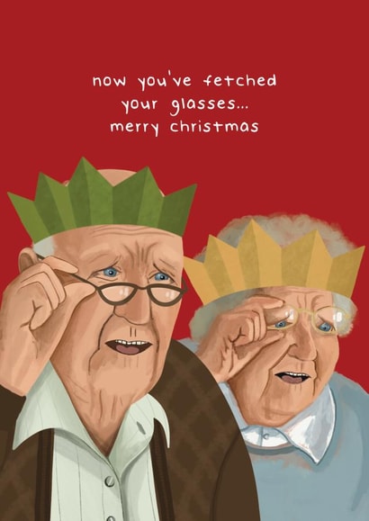 Funny Christmas Card - Older Couple - Glasses created by AbiGoLucky