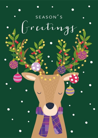 Classic Christmas Card - Reindeer - Season's Greetings created by Klara Hawkins