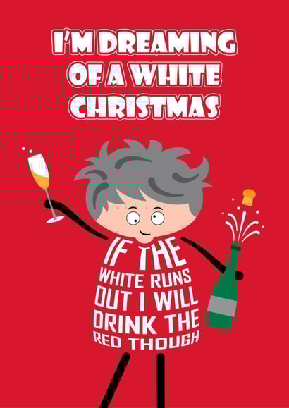 Cute Christmas Card - Dreaming Of A White Christmas - Festive created by Versed Aid