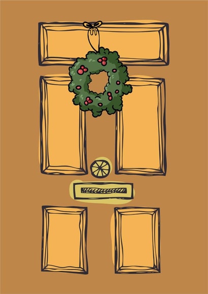Gold Christmas Door Card created by Summer Lane Studio