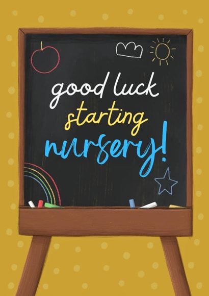 Cute Good Luck - Nursery - Chalkboard Drawing created by Sian Moore Illustration