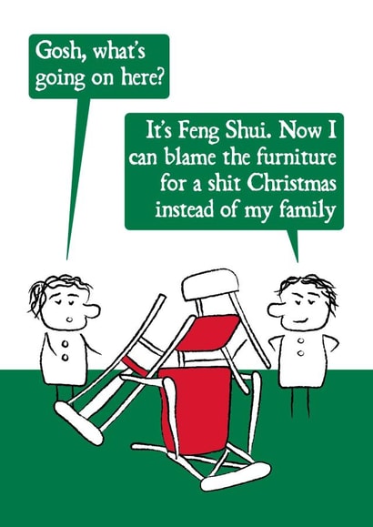 Funny Rude Christmas Card - Shit Christmas - Family Christmas - Feng Shui created by Versed Aid