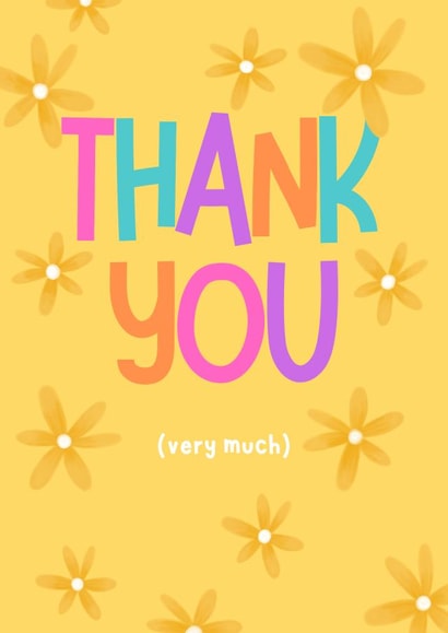 Fun Thank You Card - Colourful - Flowers created by Sian Moore Illustration