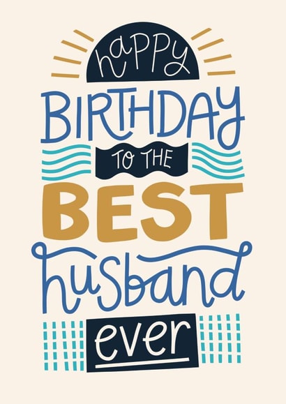 Classic Birthday Card - Best Husband Ever created by Christine Cuddihy Illustration