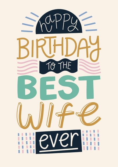Classic Birthday Card - Best Wife Ever created by Christine Cuddihy Illustration