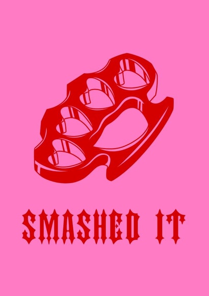 Cute Congratulations Card - Smashed It - Knuckle Dusters created by Lucy Day Ink