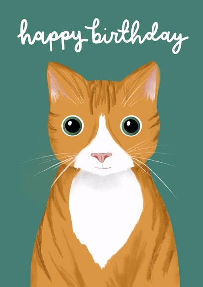 Cute Birthday Card - Cat - Ginger Cat created by Daisy Edison