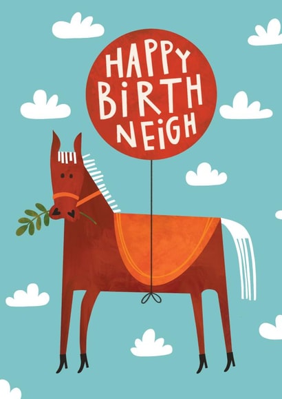 Cute Birthday Card - Pun - Horse created by AbiGoLucky