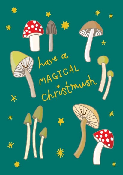 Cute Christmas Card - Magical Mushrooms created by You've Got Pen On Your Face
