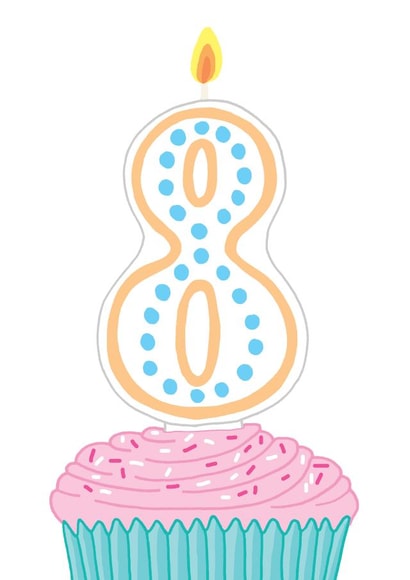 Cute Birthday Card - 8th - Cupcake created by You've Got Pen On Your Face