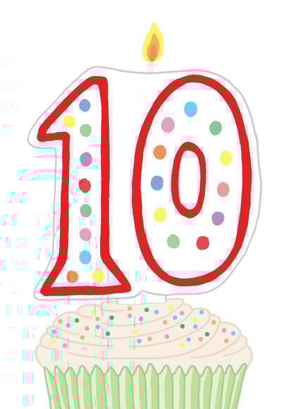 Cute Birthday Card - 10th - Cupcake created by You've Got Pen On Your Face