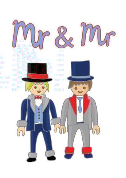 Cute Wedding Card - Mr & Mr - Playmobil created by You've Got Pen On Your Face