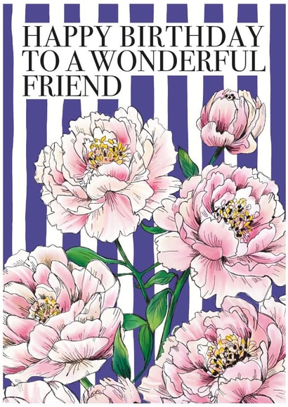 Pretty Birthday Card - For A Friend - Flowers created by Petal & Paper Co.