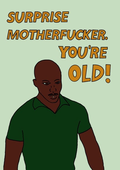 Surprise Motherfucker. Dexter themed birthday card created by Sofie Barnard