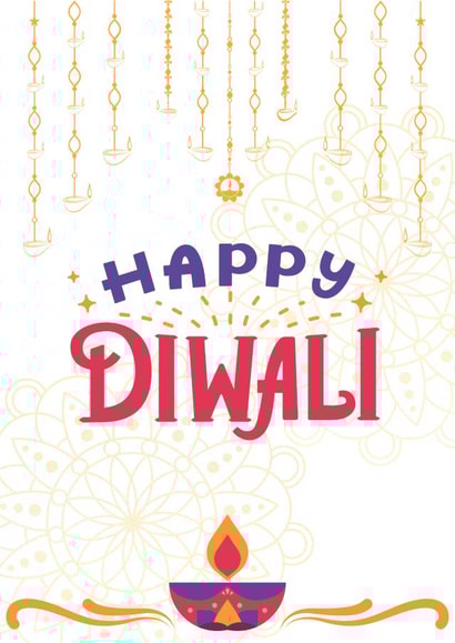Elegant Diwali Cards with Diyas, Rangoli, and Gold Accents –Celebrate with Style created by Cutesy Co.