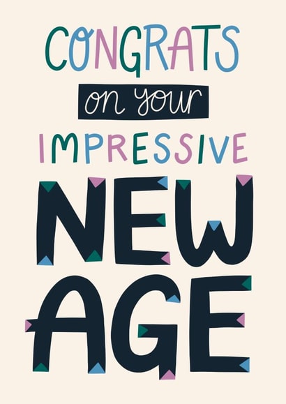 New Age Birthday Card - Funny Cheeky Birthday Card for Him or Her created by Christine Cuddihy Illustration