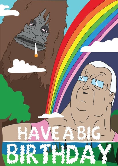 Big Lez - Birthday - Sassy - Card - Greetings Card - Rainbow - Trip - Trippy created by NATHAN CARDINAL