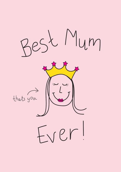 Cute Birthday Card - Best Mum Ever - Kids Drawing created by Gem Draws Stuff