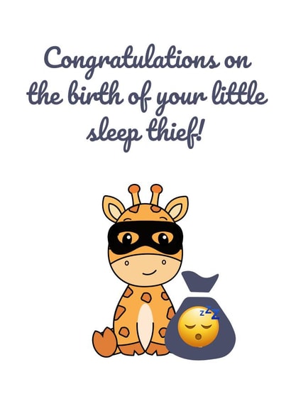 Sleep Thief New Baby Card created by Michelle Davison