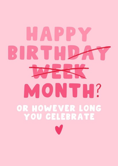 Cute Birthday Card - For Her - Birth Month? created by Pink Peach Cards