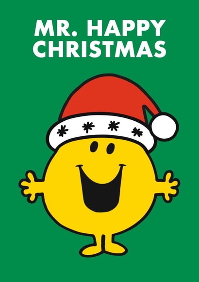 Cute Christmas Card - Mr. Men - Mr. Happy Christmas created by Mr. Men