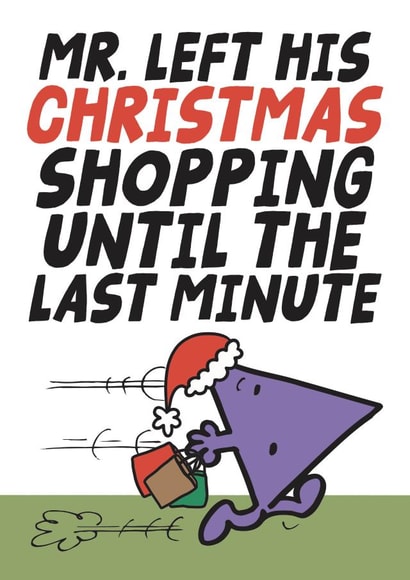 Funny Christmas Card - Mr. Men - Mr. Rush created by Mr. Men