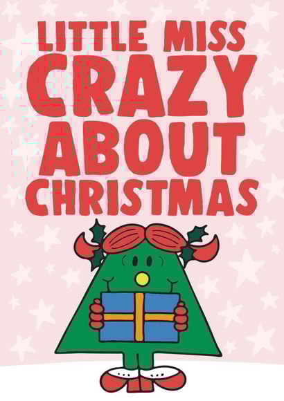 Cute Christmas Card - Little Miss Crazy About Christmas - Mr. Men created by Mr. Men