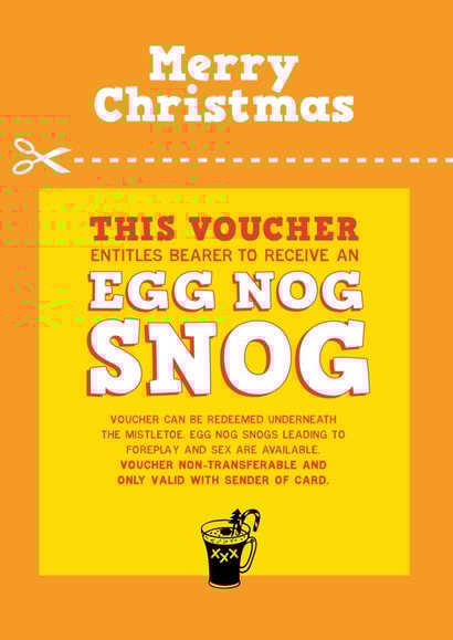 Merry Christmas - time for an Egg Nog Snog created by LOVEDAY DESIGNS on Thortful